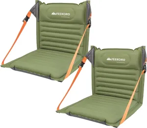 Inflatable Seat Cushion, Portable Chairs with Back Support, Foldable and Lightweight Seating for Camping/Sporting Events, Adjustable Straps, Stadium Seats with Storage Bag, Lounge Chair