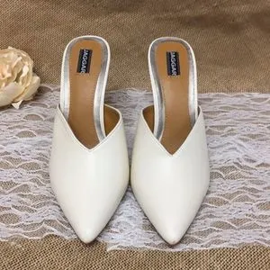 Jaggar Myth Leather High-Heel Mules White Size 9