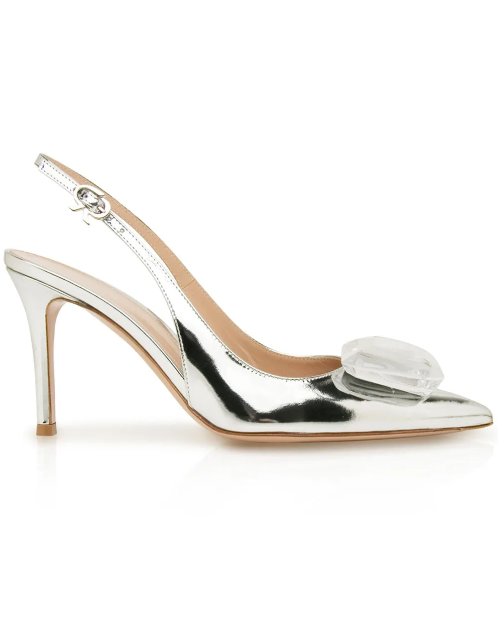 Jaipur Sling Metal Pump in Silver