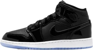Jordan Boy's Air 1 Mid SE (Big Kid) Black/Dark Concord/White 4.5 Big Kid M