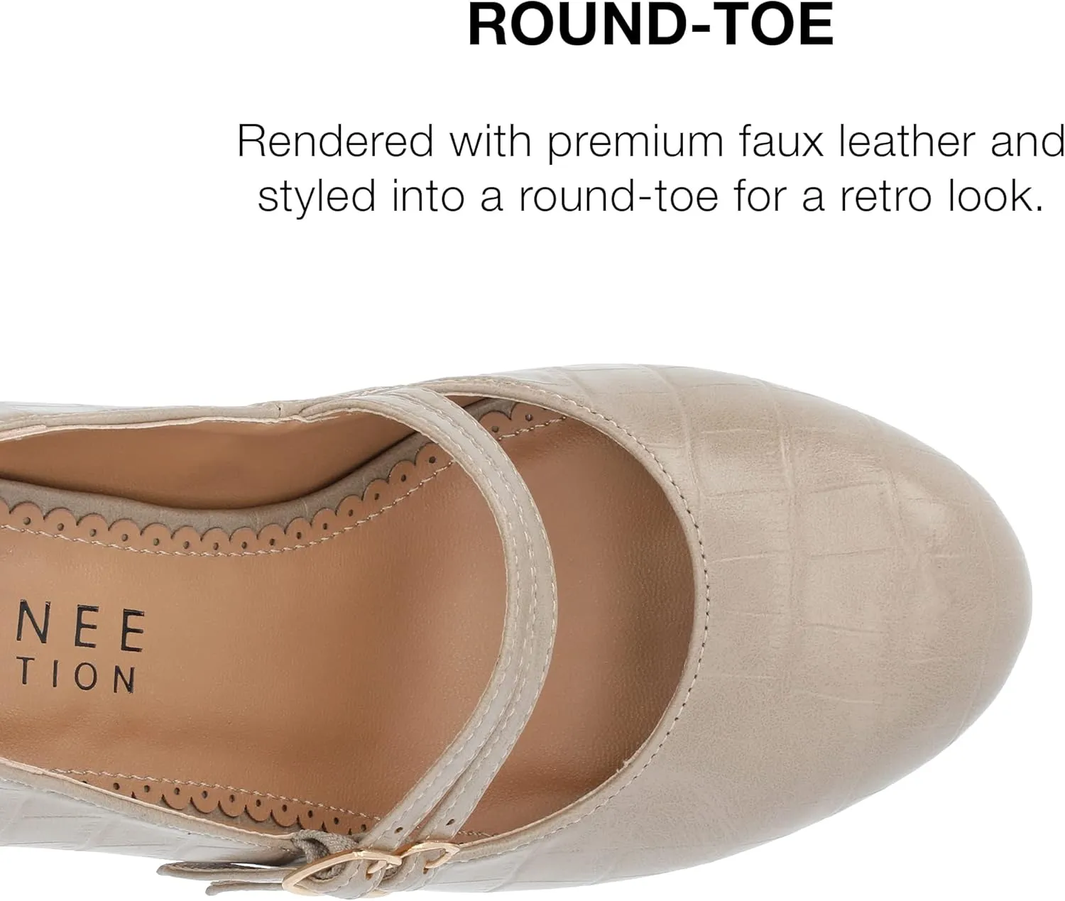Journee Collection Womens Wendy Mary Jane Pumps Closed Round Toe Double Buckle Strap Chunky Block Heel