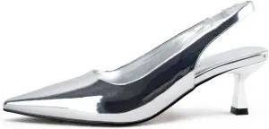 KaroNairy Stiletto Heels for Women Pointed Toe Slingback Heels Closed Toe mid Heel Wedding Dress Pumps Shoes with Buckles