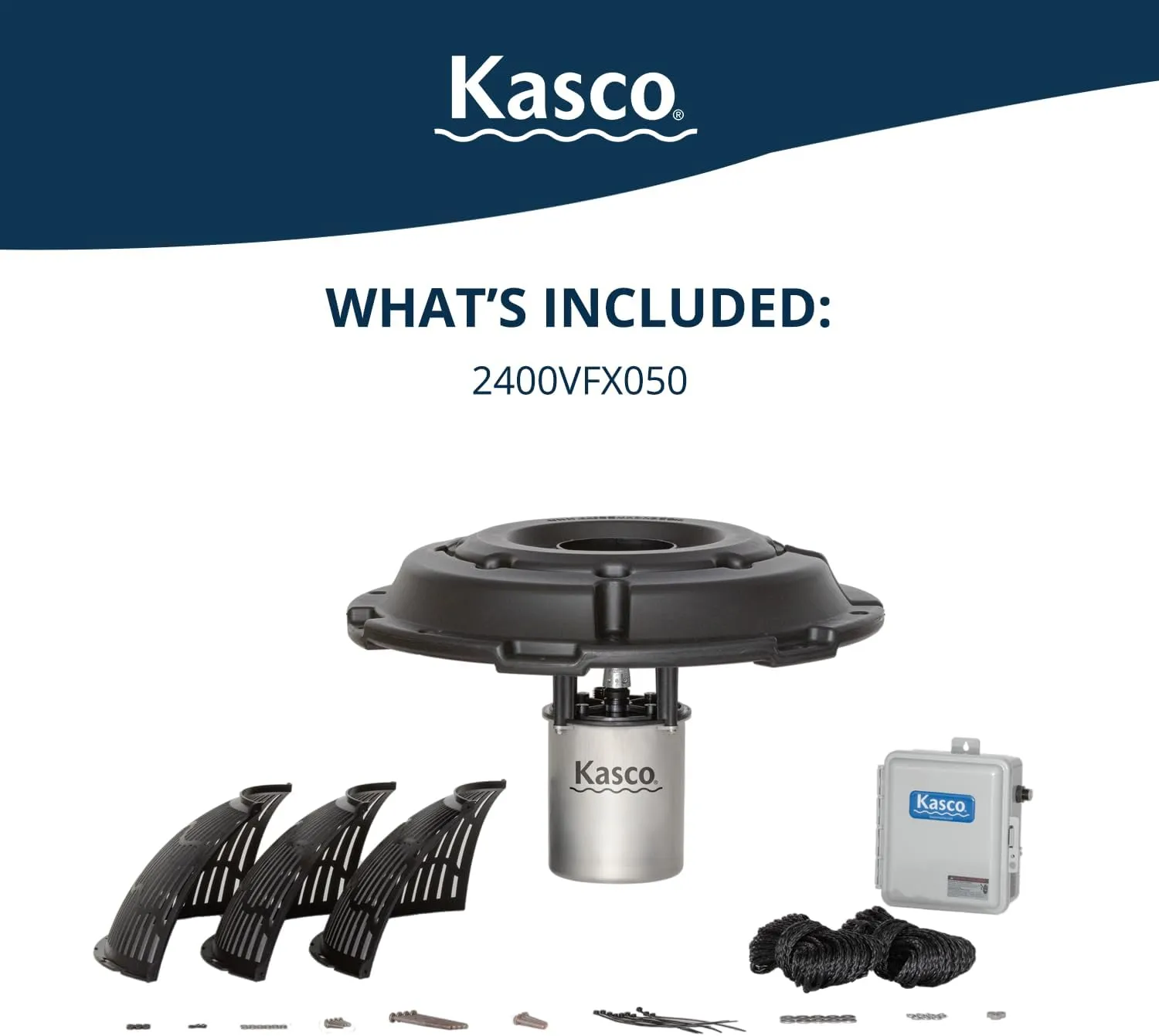 Kasco VFX Series Aerating Pond Fountain - 1/2 Horse Power 120V Single Phase with 50 ft Electric Power Cord | Pond Aerator Pump for Ponds & Lakes | Efficient Pond Aeration Systems