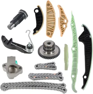 labwork 13Pcs Timing Chain Kit - Tensioner Guide Rail - Oil Pump Chain Replacement for Jetta Golf Passat A3 Tt Seat Alhambra Leon Skoda Superb 1.8T 2.0T