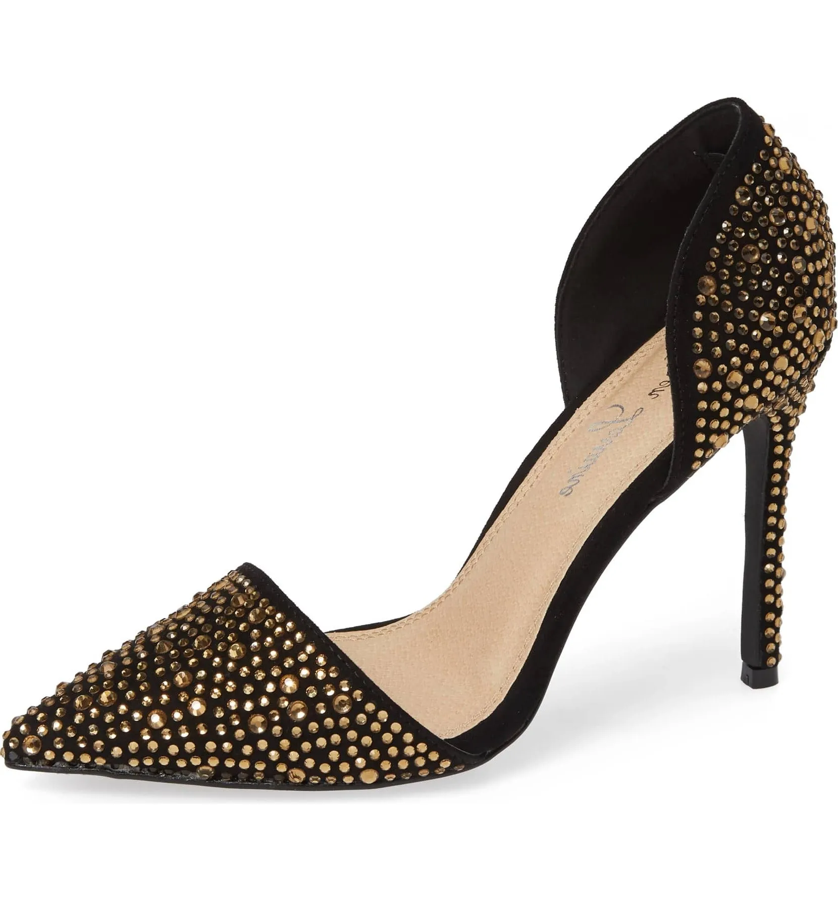 Lauren Pump Lorraine Embellished Price drop Crystal Sari d'Orsay Pointed Formal Toe Fraud-proof Black
