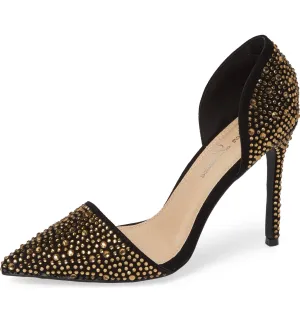 Lauren Pump Lorraine Embellished Price drop Crystal Sari d'Orsay Pointed Formal Toe Fraud-proof Black