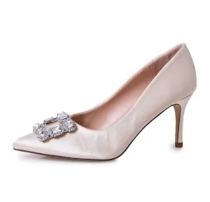 Lauren Pumps Big Lorraine Low Limited-time offer Toe Carolyn Prompt response Heel Embellished Formal Jewel Pointed