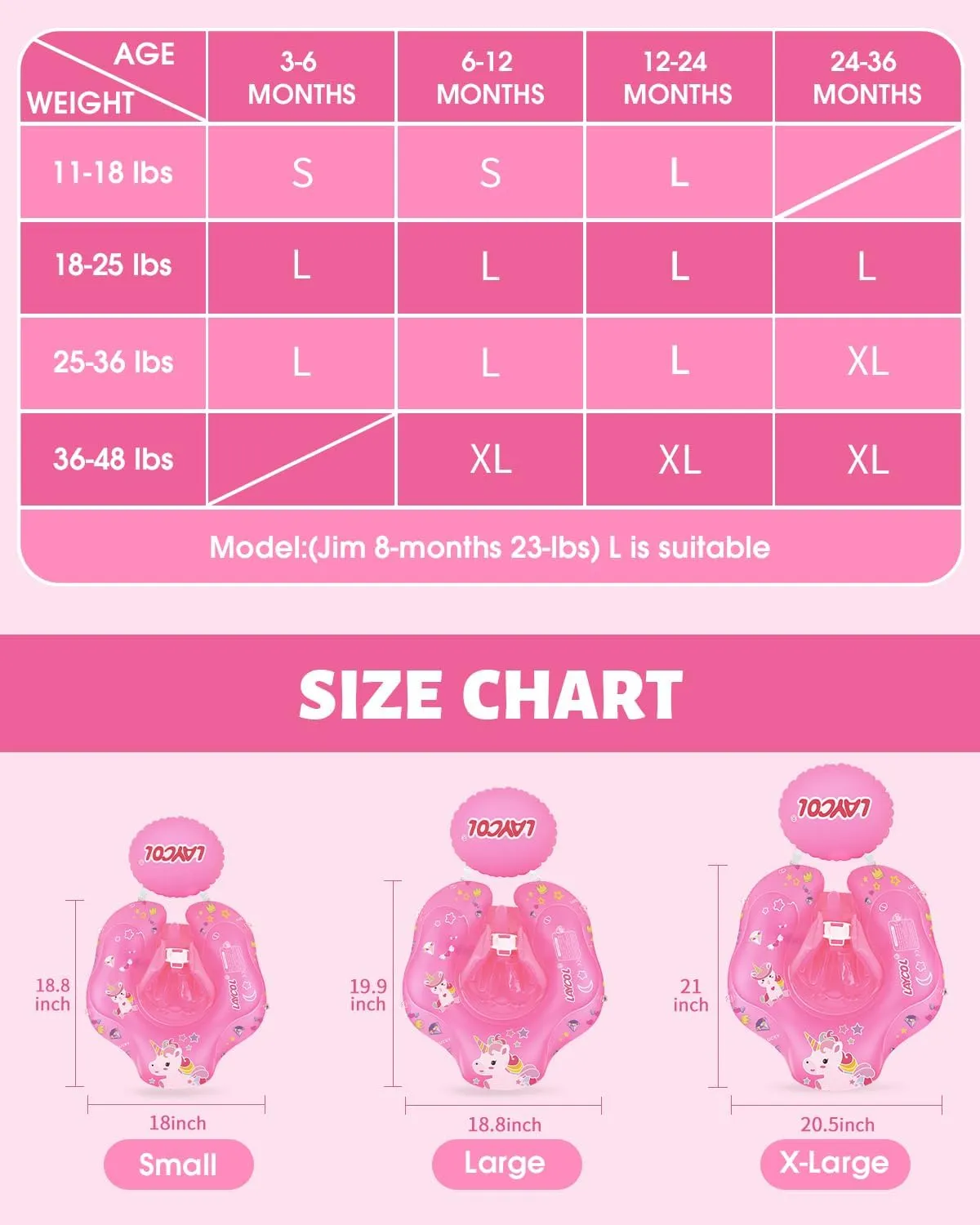 LAYCOL Baby Swimming Float Inflatable Baby Pool Float Ring with Sun Protection Canopy,add Tail no flip Over for Age of 3-36 Months