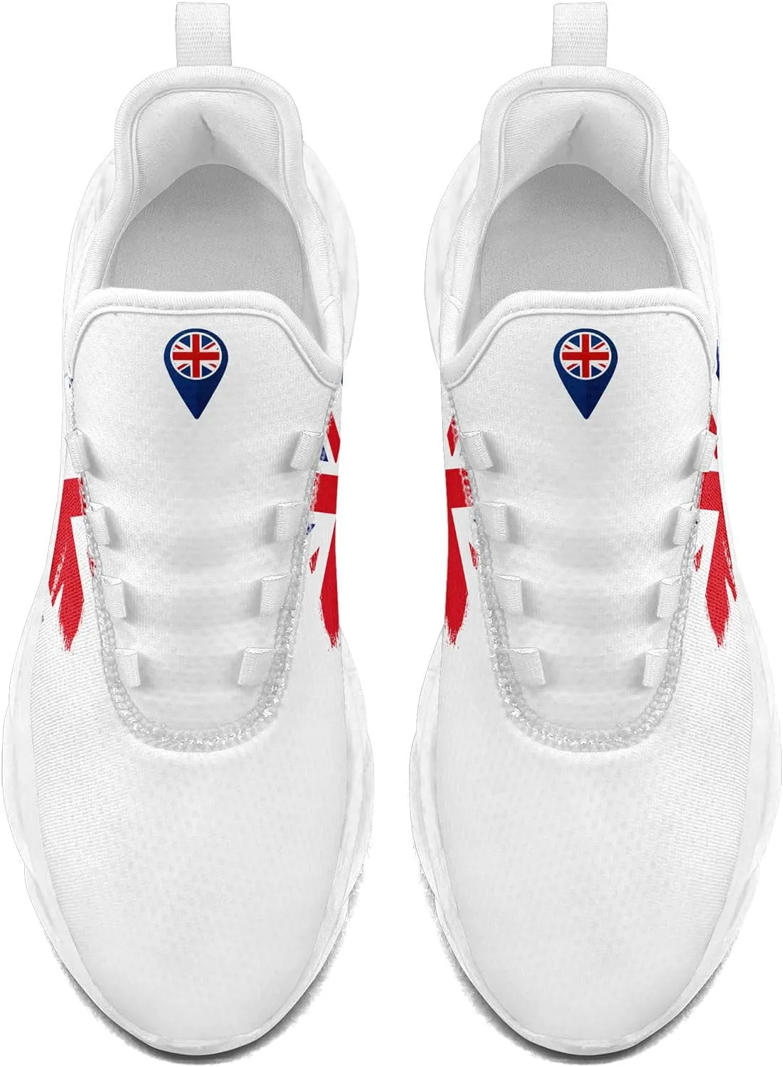 Lightweight Running Shoes with British Union Flag Design, Comfortable Tennis Sneaker Sports Workout Trainers for Men Women