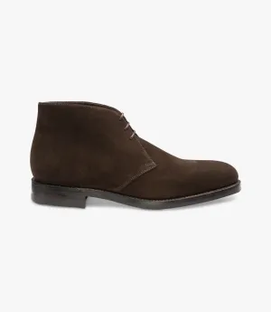 LOAKE PIMLICO-SUEDE DARK BROWN SUEDE BOOT RUBBER SOLE F-MEDIUM