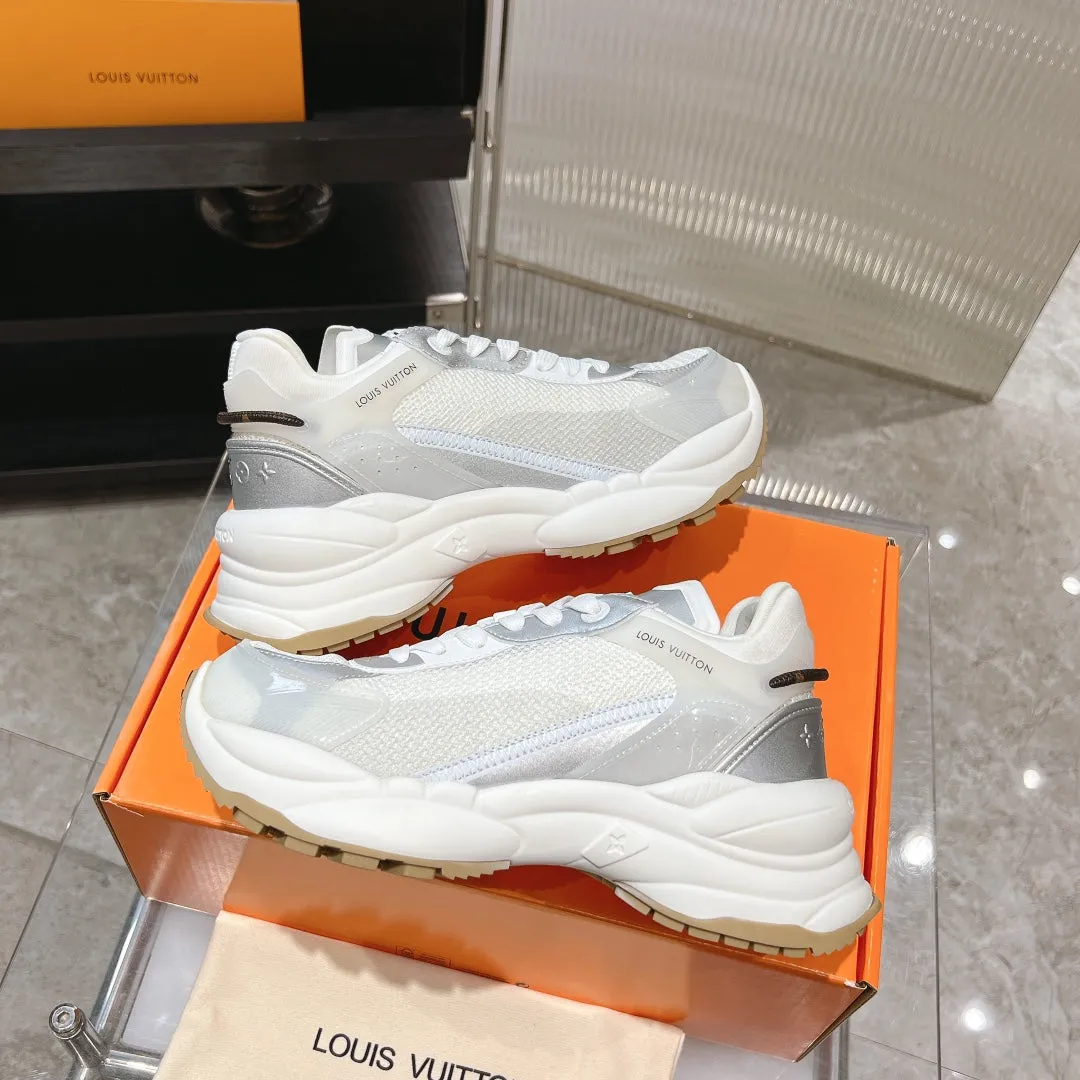 LV Run 55 Sneaker 50mm White Grey Polyester Mesh Fabric