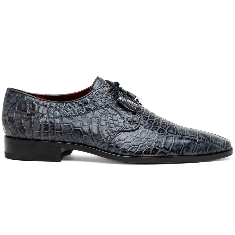 Marco Di Milano Fitipaldi in Rustic Grey Alligator Derby Dress Shoes