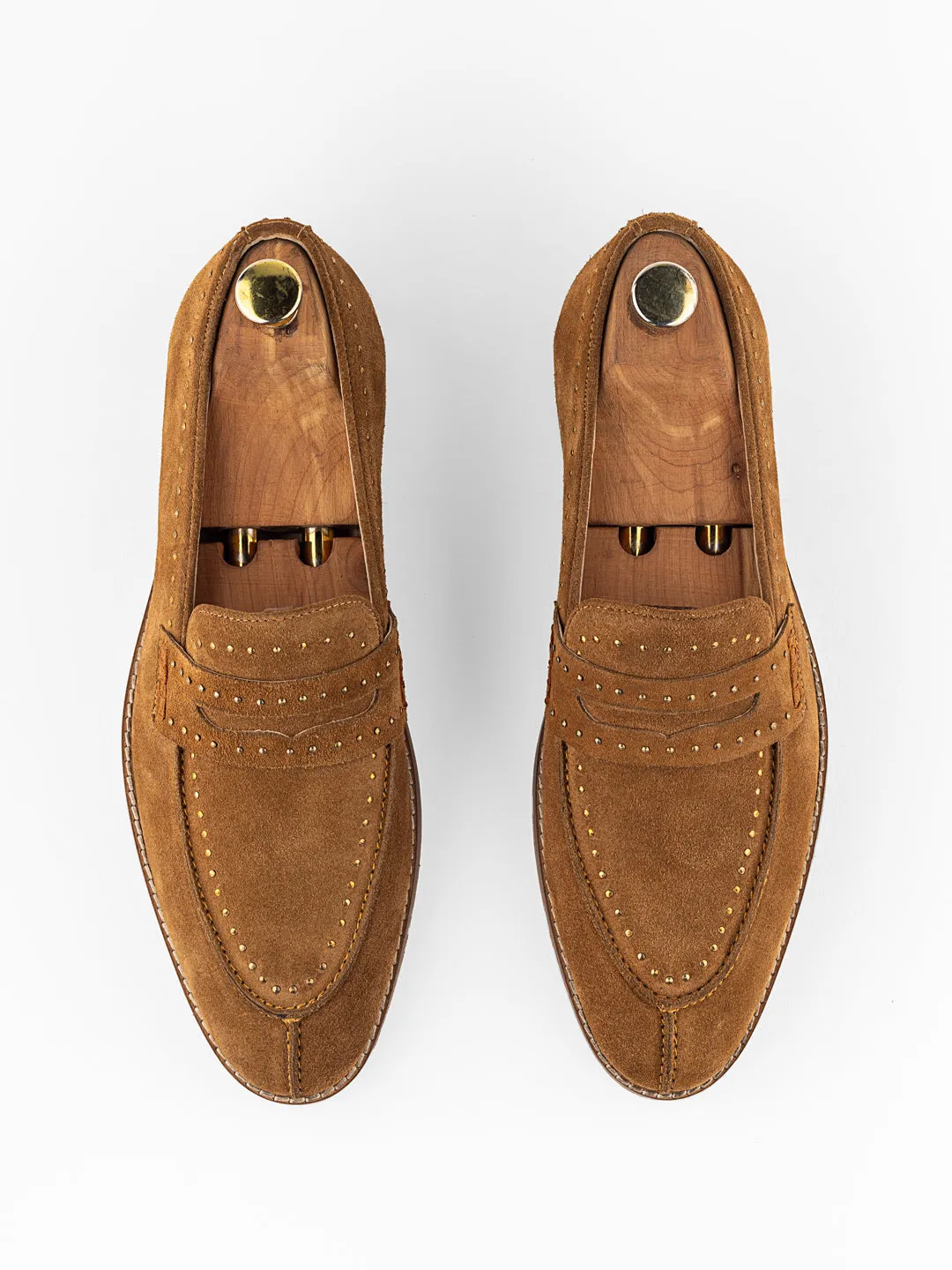 Marino Grain Studded Pinned Slipon Loafers For Men