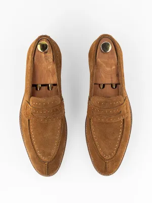 Marino Grain Studded Pinned Slipon Loafers For Men
