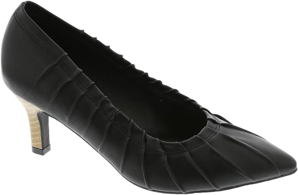 Masseys Women's Bella Pleated Mid Heel Pump