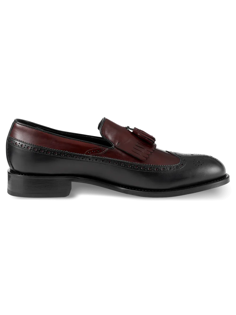 Maxwell Tassel Loafer - Black/burgundy