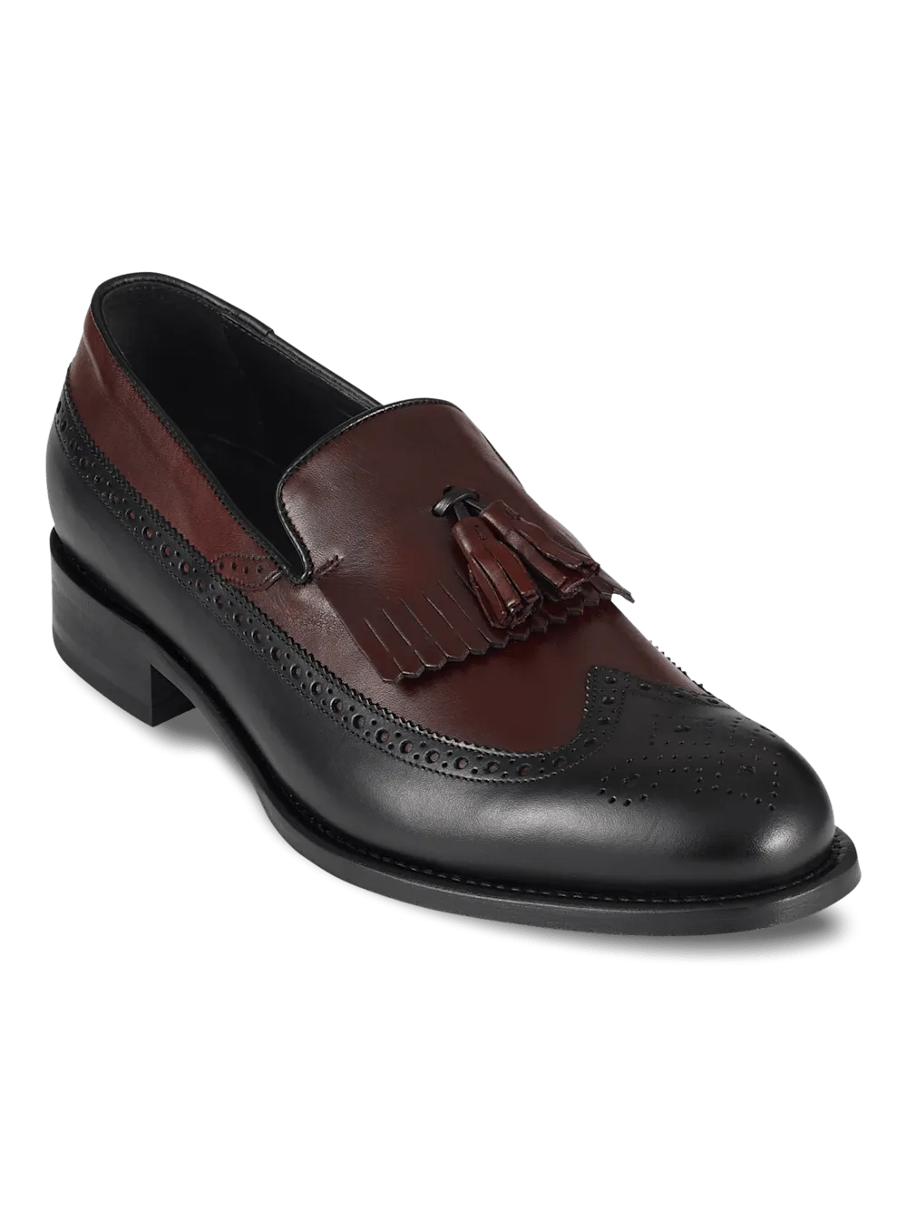 Maxwell Tassel Loafer - Black/burgundy