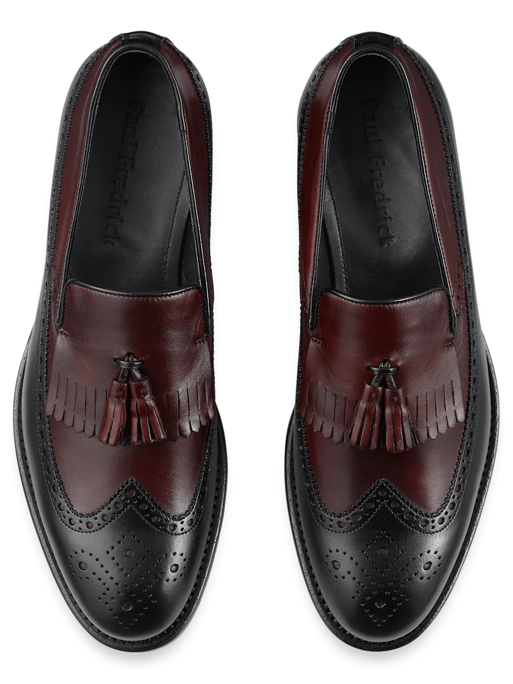 Maxwell Tassel Loafer - Black/burgundy