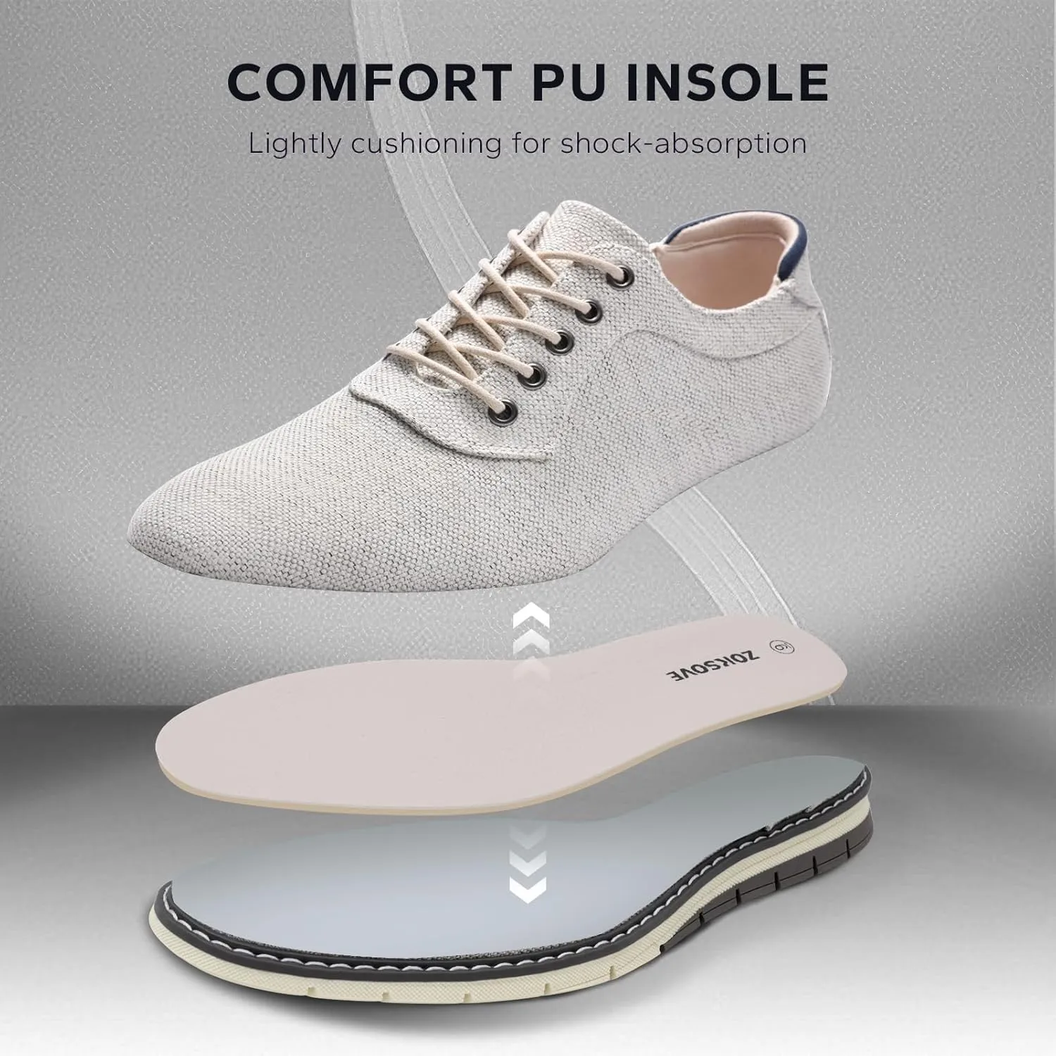 Men's Black Dress Shoes - Stylish Canvas Casual Shoes for Men - Classic Lace Up Derby Shoes Black