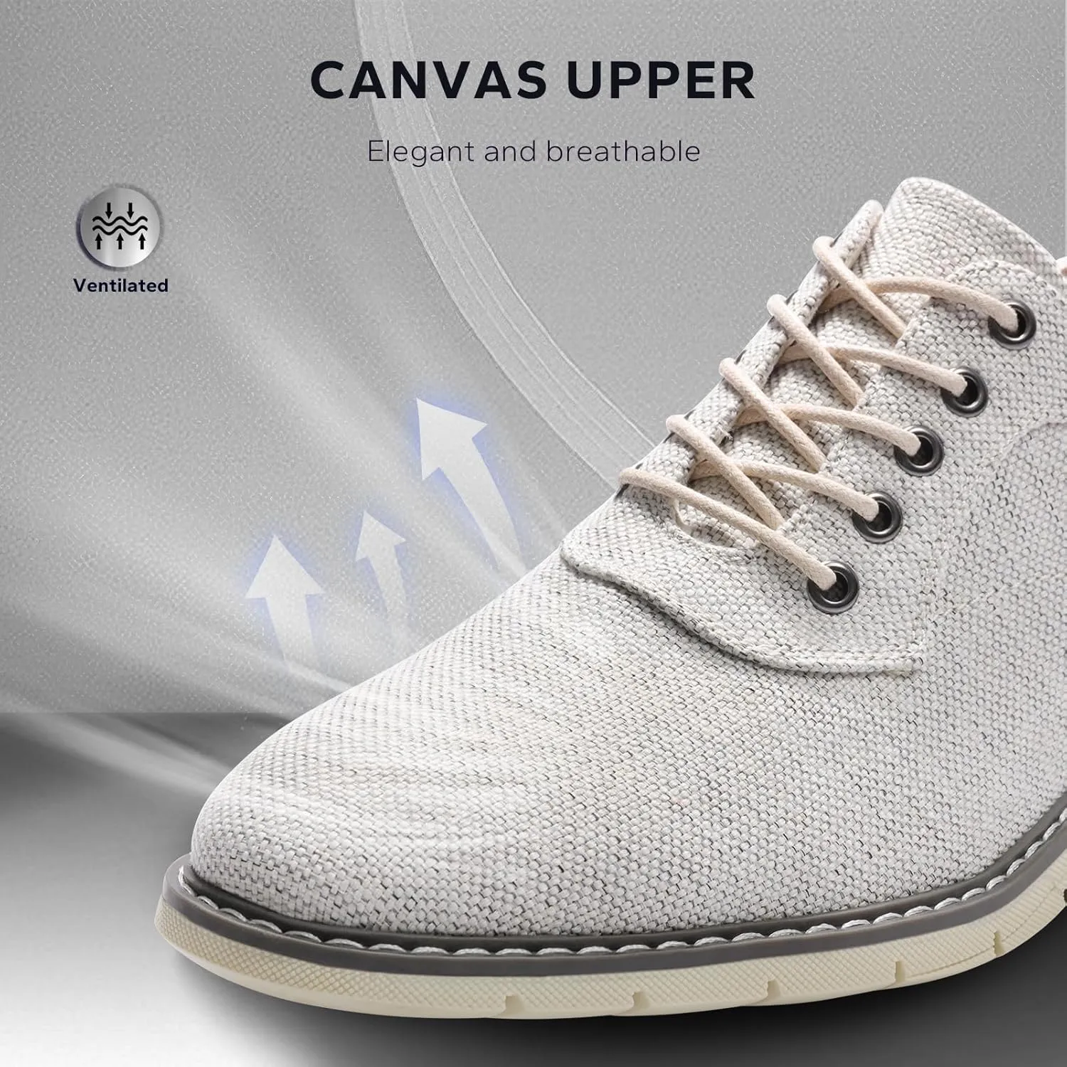 Men's Black Dress Shoes - Stylish Canvas Casual Shoes for Men - Classic Lace Up Derby Shoes Black