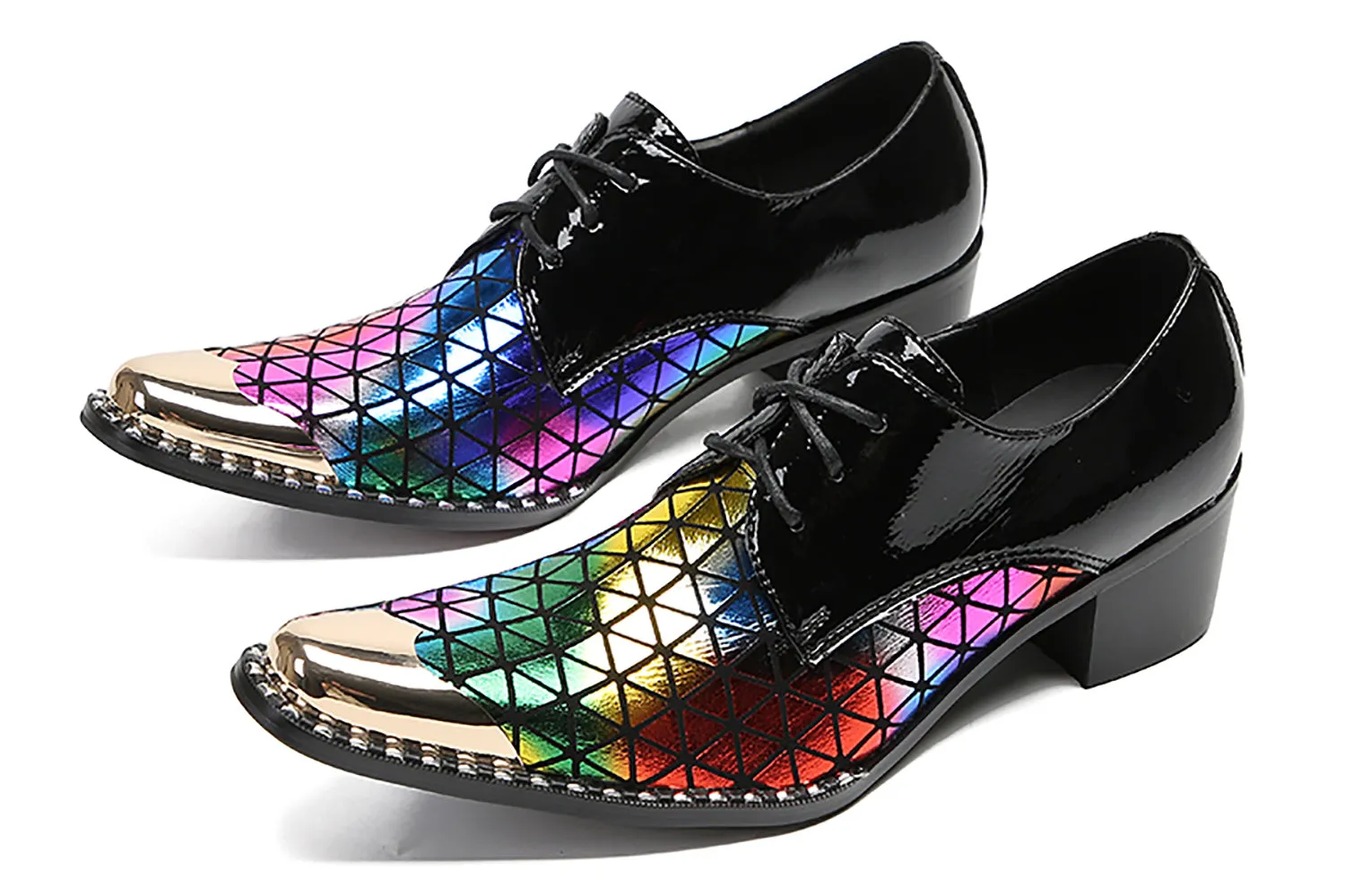 Men's Colorful Plaids Western Derby