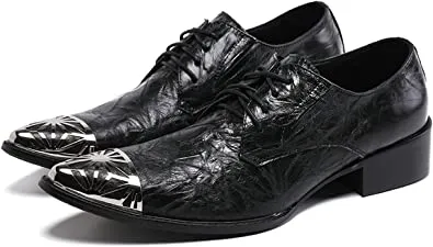 Men's Metal Pointed Toe Western Derby