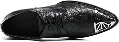 Men's Metal Pointed Toe Western Derby