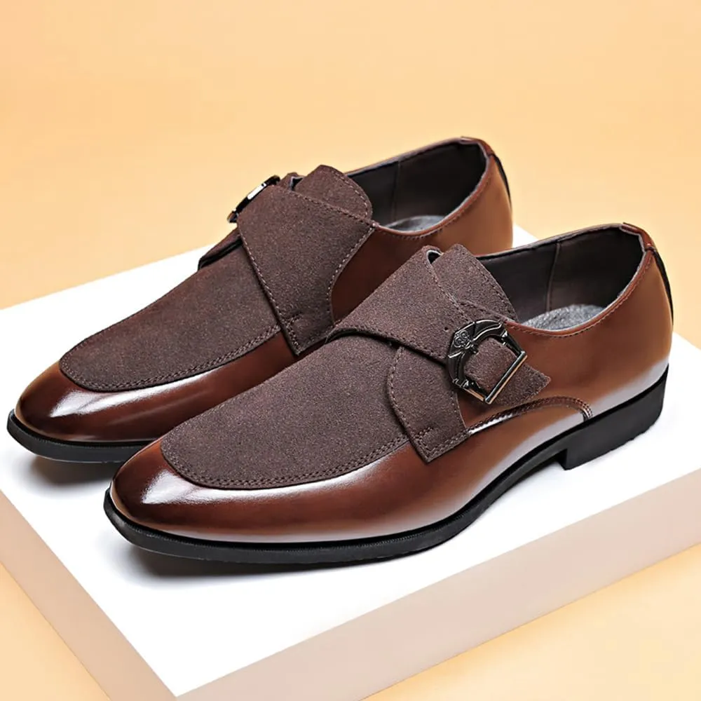 Men's Suede Patent Leather Dress Shoes Business Formal Derby Fashion Oxford Tuxedo Shoes