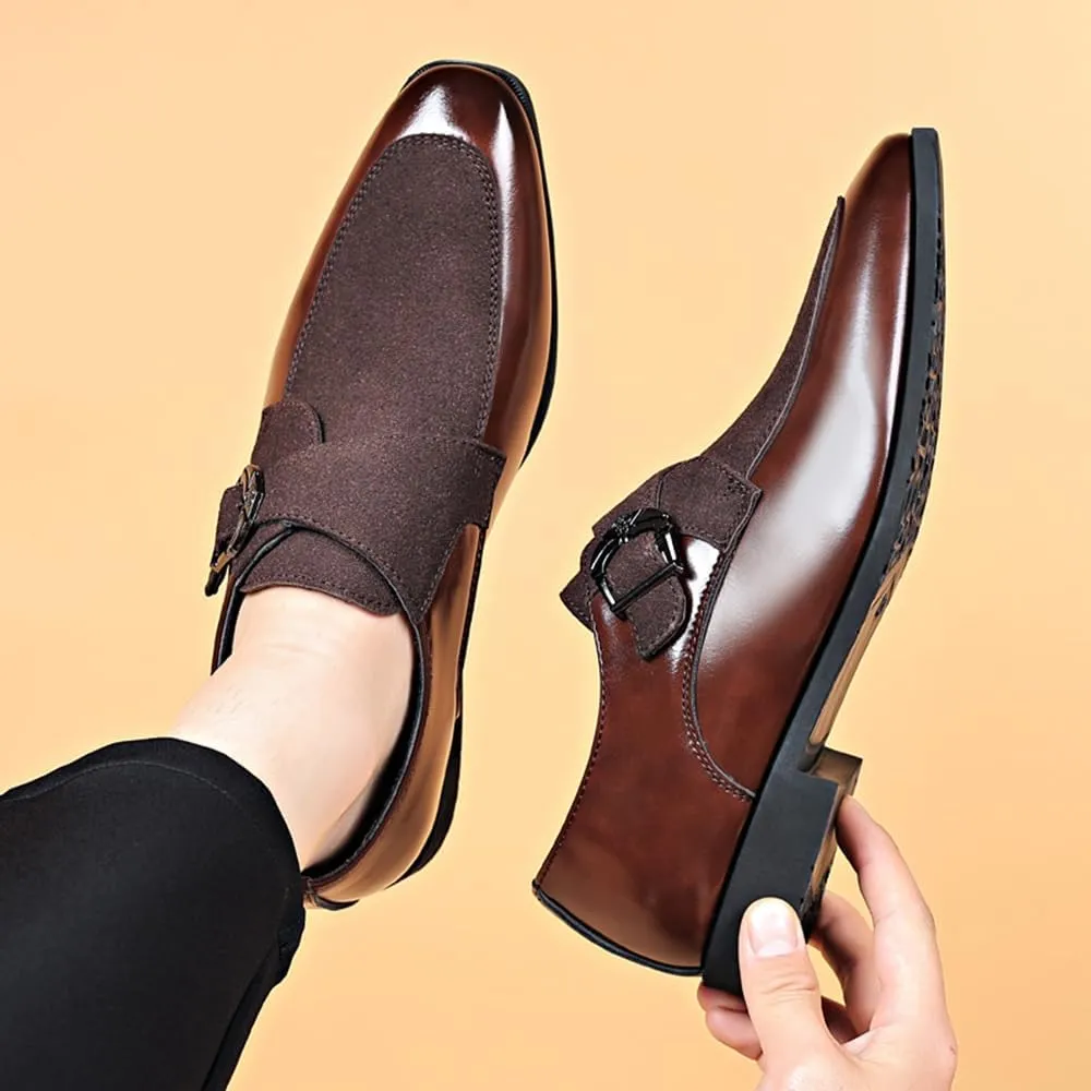 Men's Suede Patent Leather Dress Shoes Business Formal Derby Fashion Oxford Tuxedo Shoes