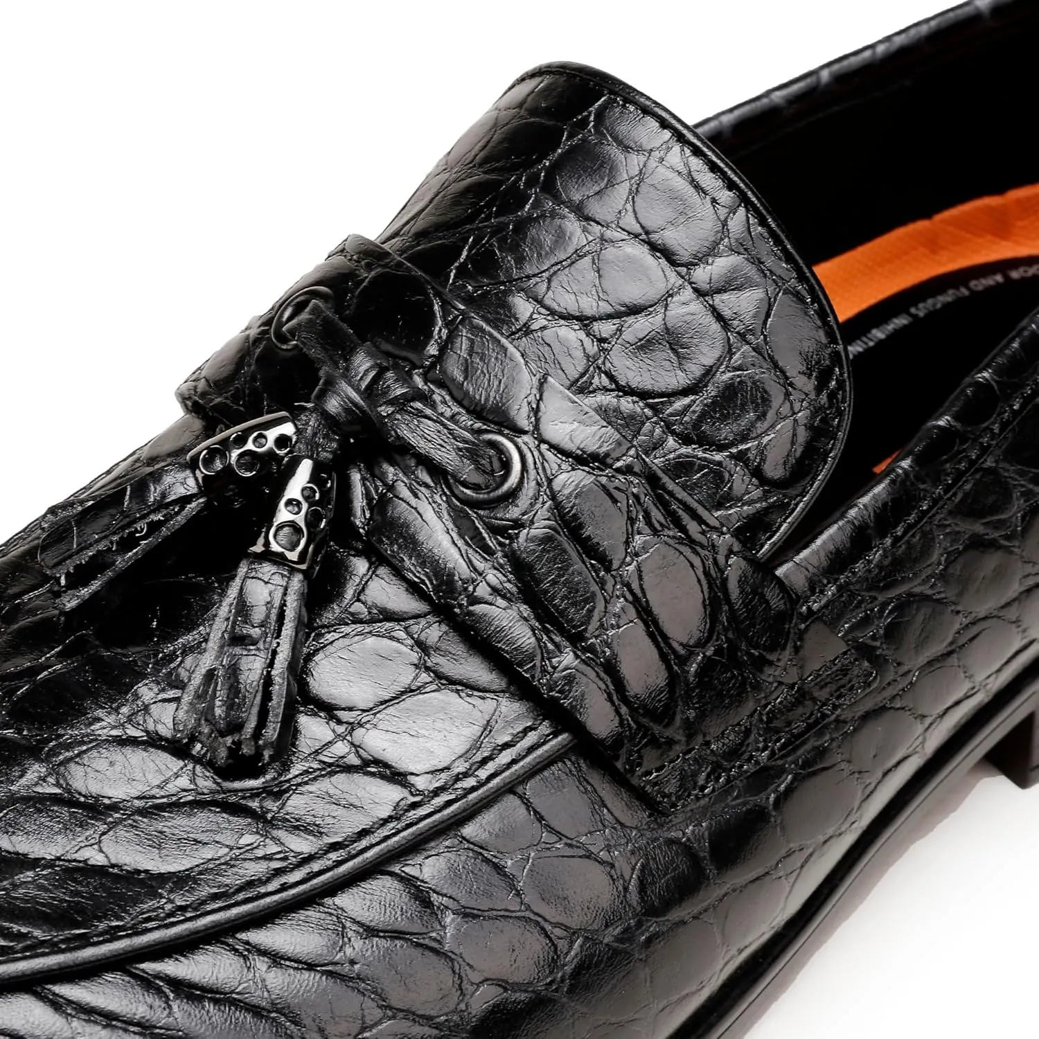 Men's Tassel Loafer Crocodile Printed Leather Dress Shoes for Mens Wedding Business Shoes Slip-on Dress Loafer