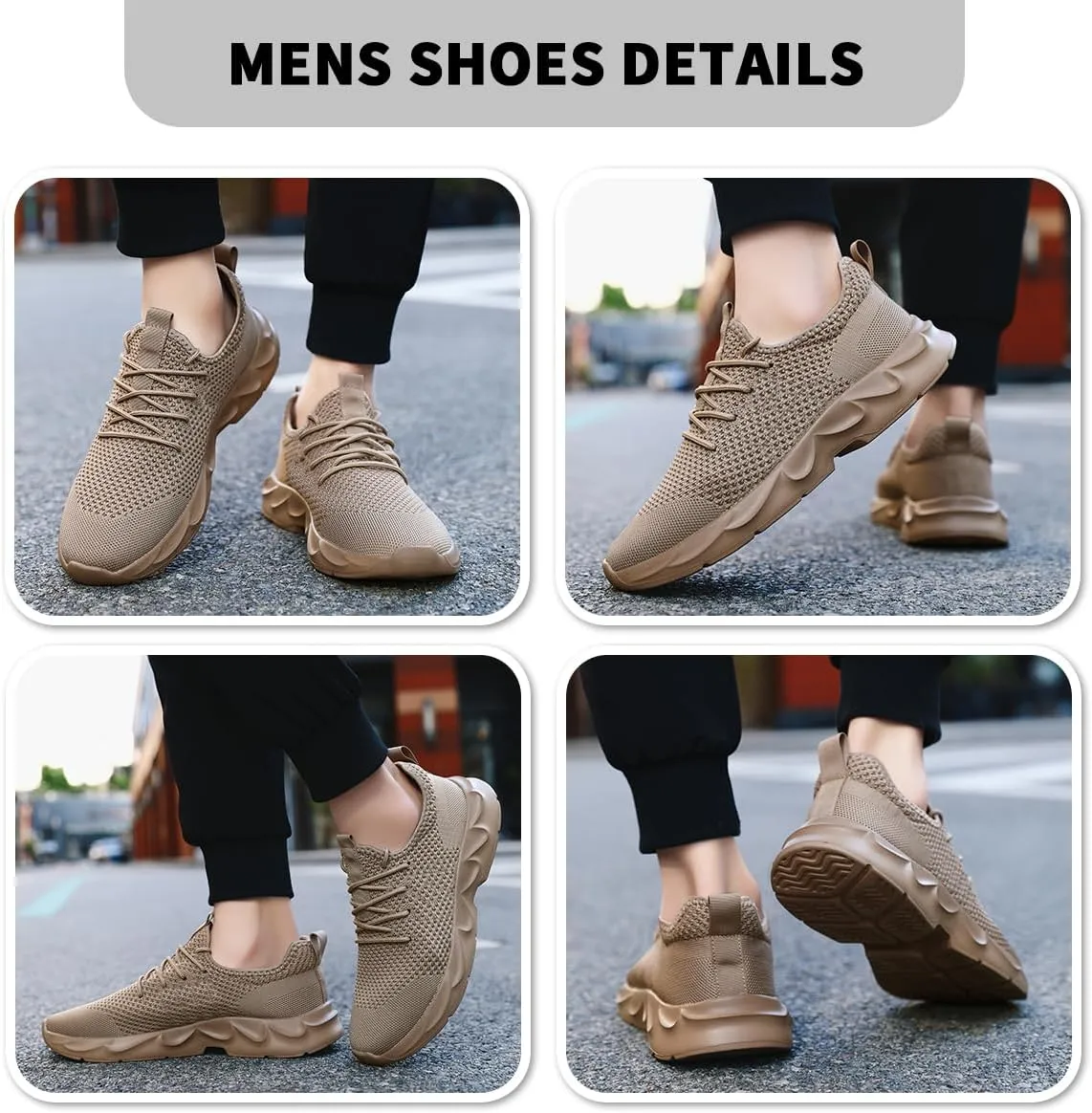 Mens Walking Shoes Slip On Tennis Non Slip Sneakers Outdoor Running Sports Trainers Athletic Sneaker Road Casual Workout Lightweight Shoes