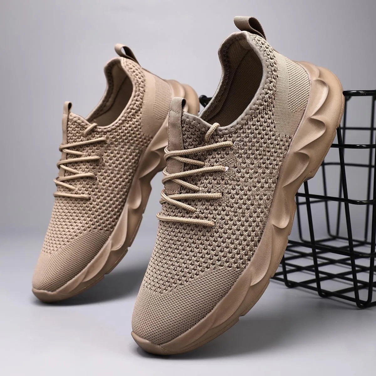 Mens Walking Shoes Slip On Tennis Non Slip Sneakers Outdoor Running Sports Trainers Athletic Sneaker Road Casual Workout Lightweight Shoes