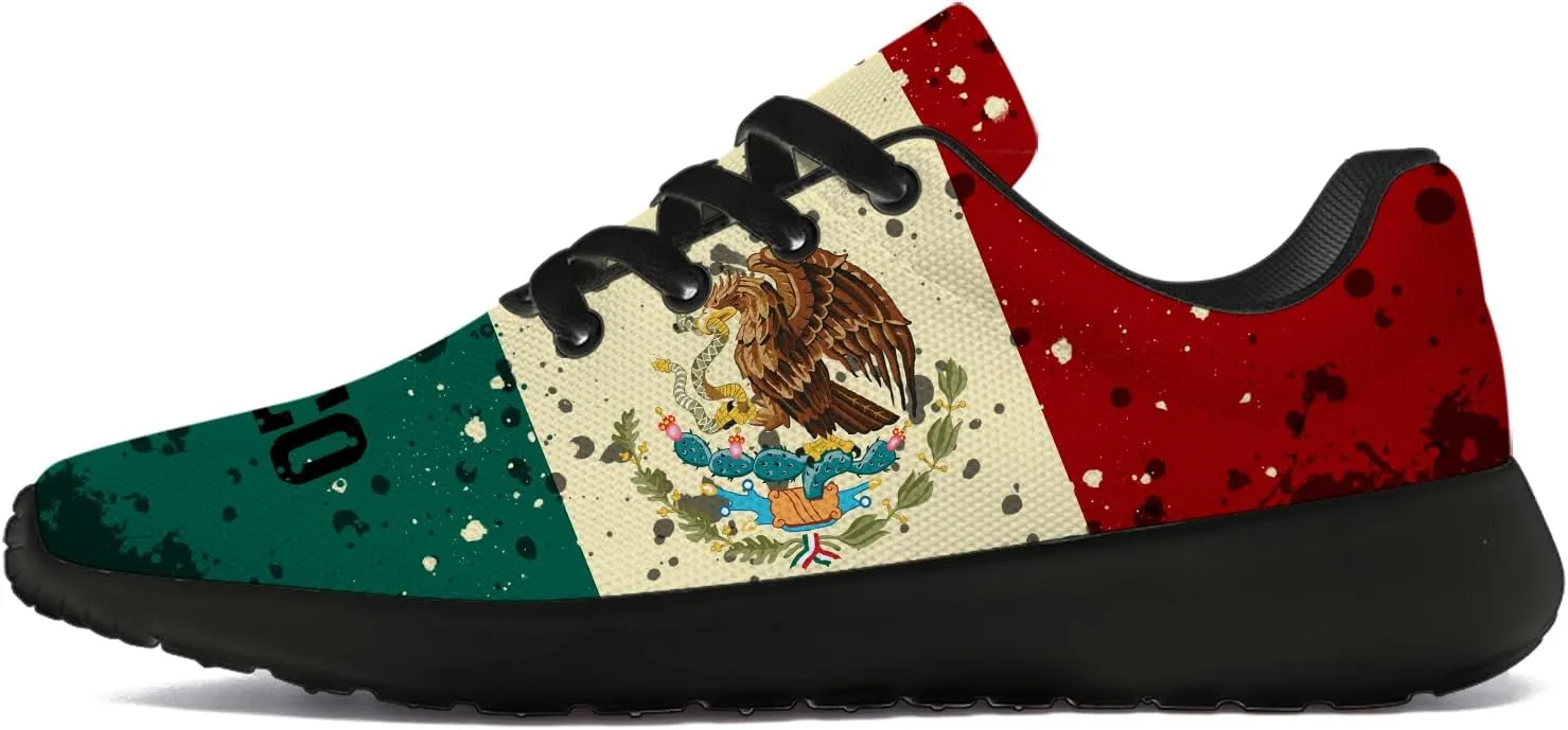 Mexican Flag Shoes Lightweight Comfortable Running Tennis Walking Fashion Sneakers for Men Women