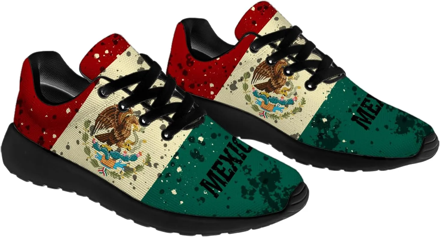 Mexican Flag Shoes Lightweight Comfortable Running Tennis Walking Fashion Sneakers for Men Women