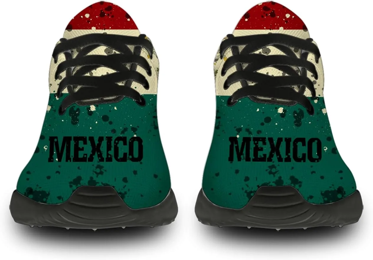 Mexican Flag Shoes Lightweight Comfortable Running Tennis Walking Fashion Sneakers for Men Women