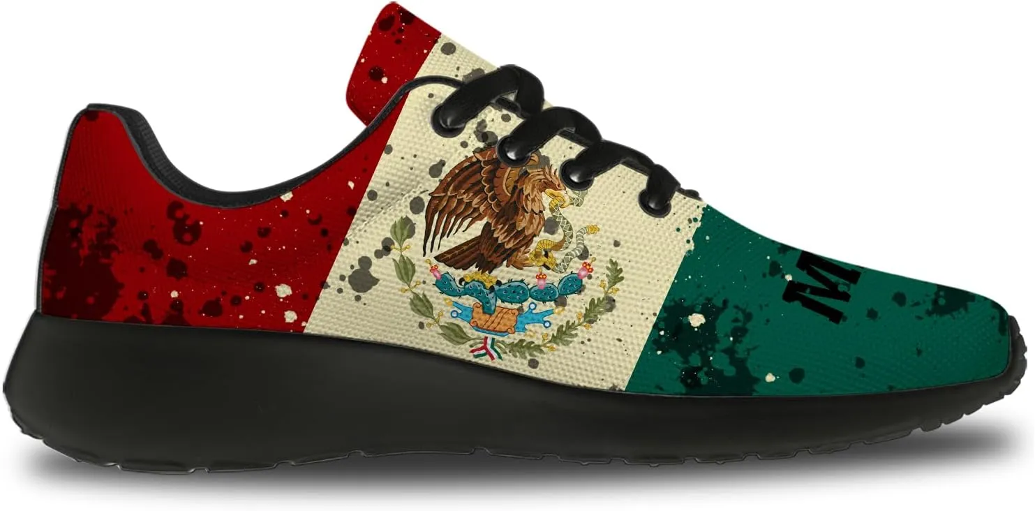 Mexican Flag Shoes Lightweight Comfortable Running Tennis Walking Fashion Sneakers for Men Women