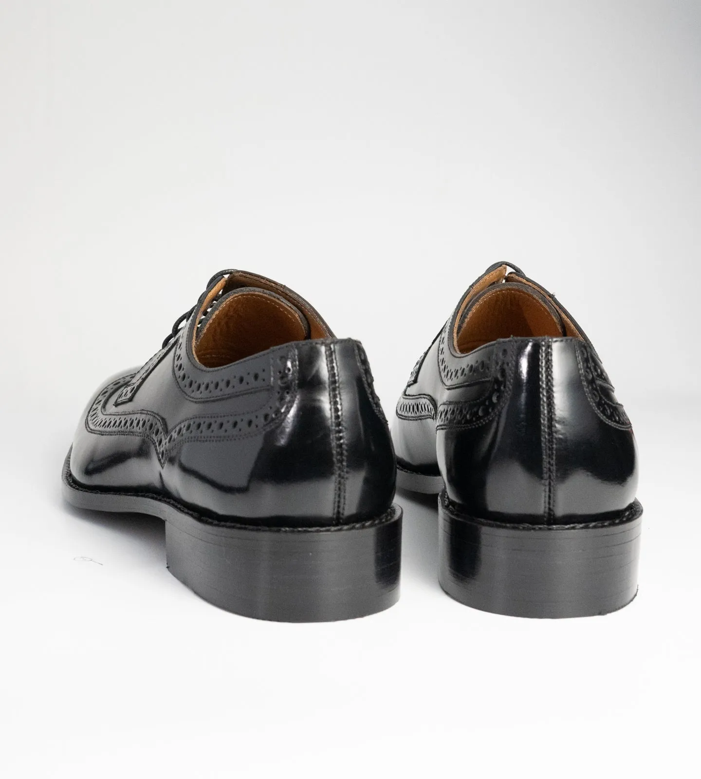 Michigan Black Calf  Chisel Toe Wingtip Derby Shoe