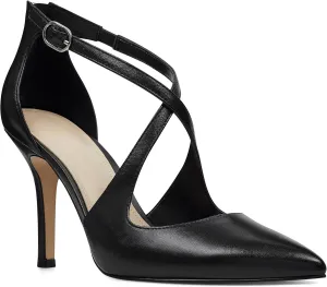Minshluu Womens Pumps High Heels Pointed Toe Crossed Strap D'Orsay Zip up Stilettos Party Dress Shoes