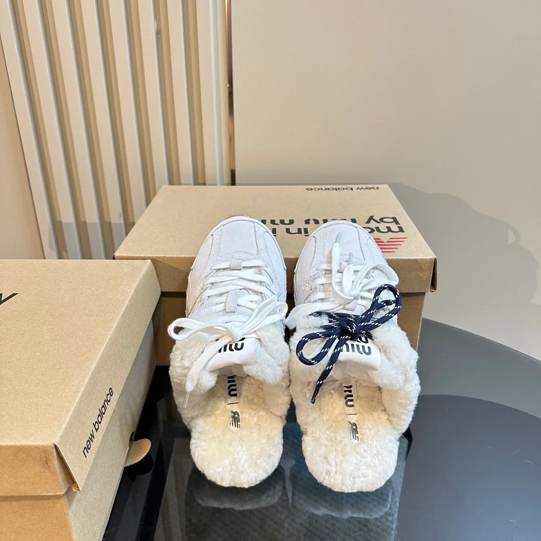 Miu x Balance 530 SL Mule White Suede