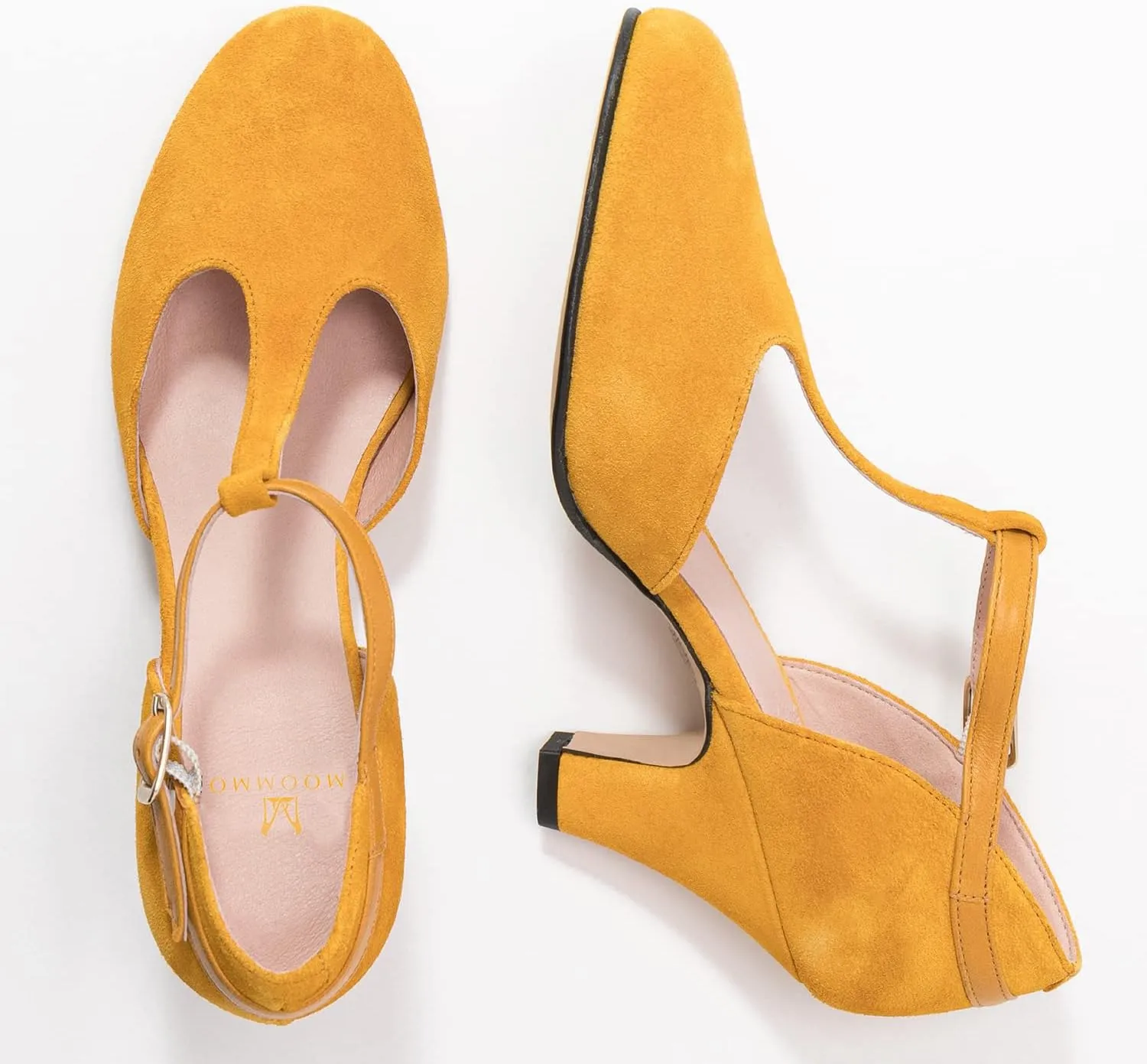 MOOMMO Women Elegant Kitten Heel Mary Jane Pumps Shoes Ankle T-Strap Round Closed Toe Cut-Out Dress Sandals Shoe Chunky Block Heels D-Orsay Suede Work Pump Fall fashion Office Wedding Spring 4-13 M US