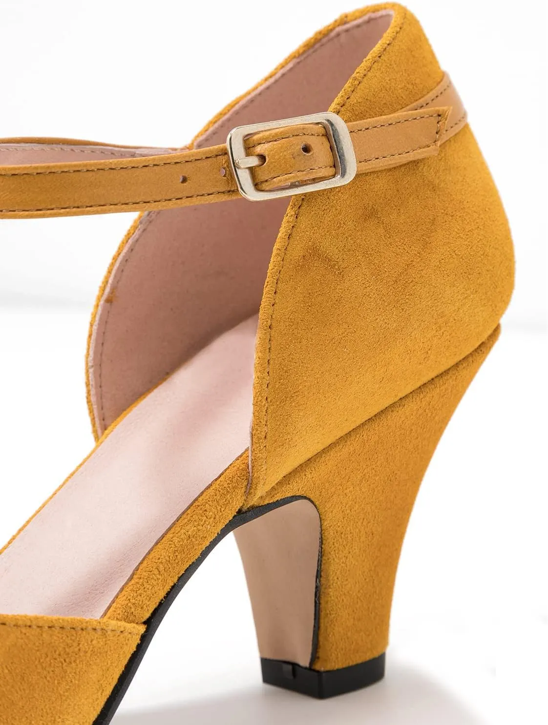 MOOMMO Women Elegant Kitten Heel Mary Jane Pumps Shoes Ankle T-Strap Round Closed Toe Cut-Out Dress Sandals Shoe Chunky Block Heels D-Orsay Suede Work Pump Fall fashion Office Wedding Spring 4-13 M US