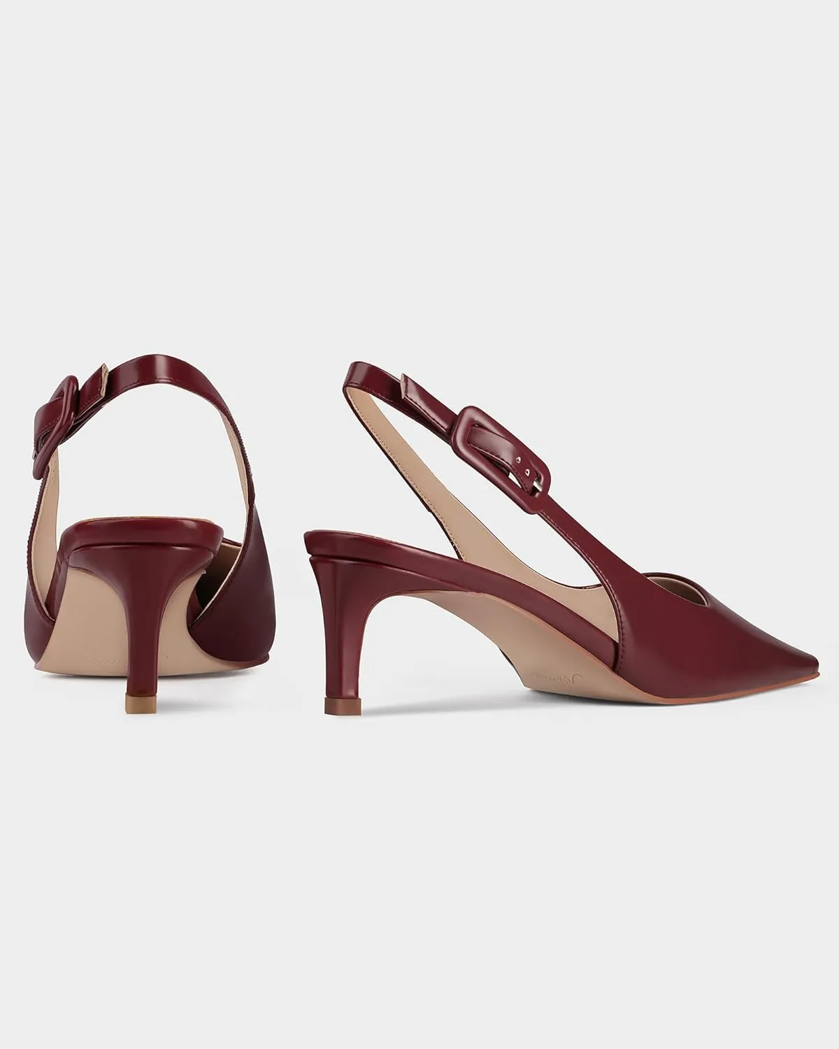 MUCCCUTE Slingback Heels for Women Closed Pointed Toe Heels Women's Pumps 2 3/5" Mid Heel Comfortable Office Wedding Party Pump