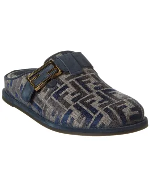 Mule Jacquard FF Suede FENDI Easy returns Site-wide sale & Logo