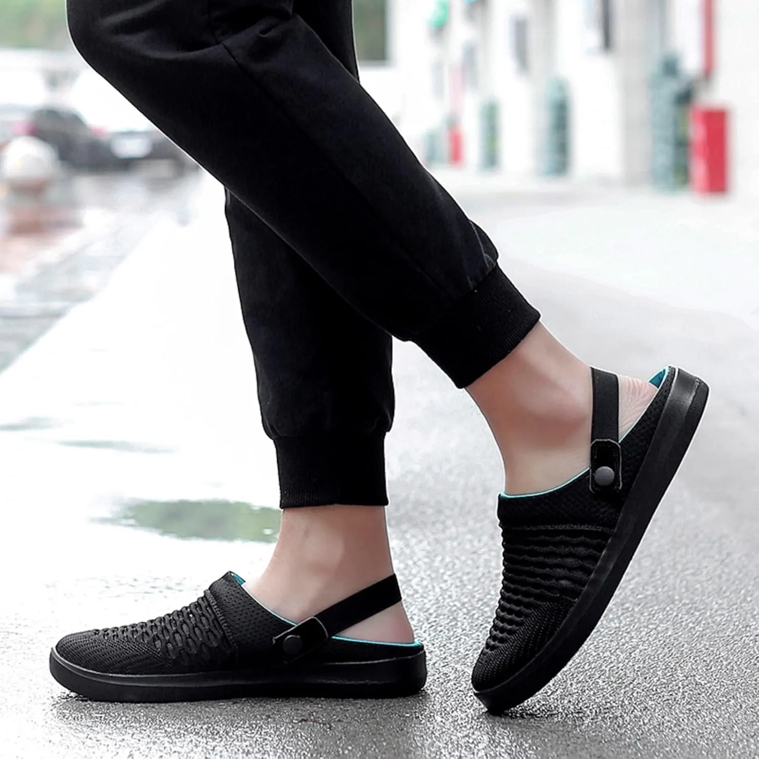 Mules Clogs for Women 2025 Air Cushion Platform Mesh Mules Sneaker Sandals for Women Orthopedic Arch Support Slippers Men Wide Width Slip On Walking Shoes