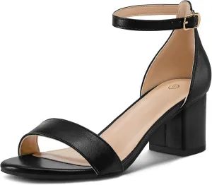 mysoft Women's Chunky Low Heels Open Toe Block Heeled Dress Ankle Strap Pump Wedding Sandals