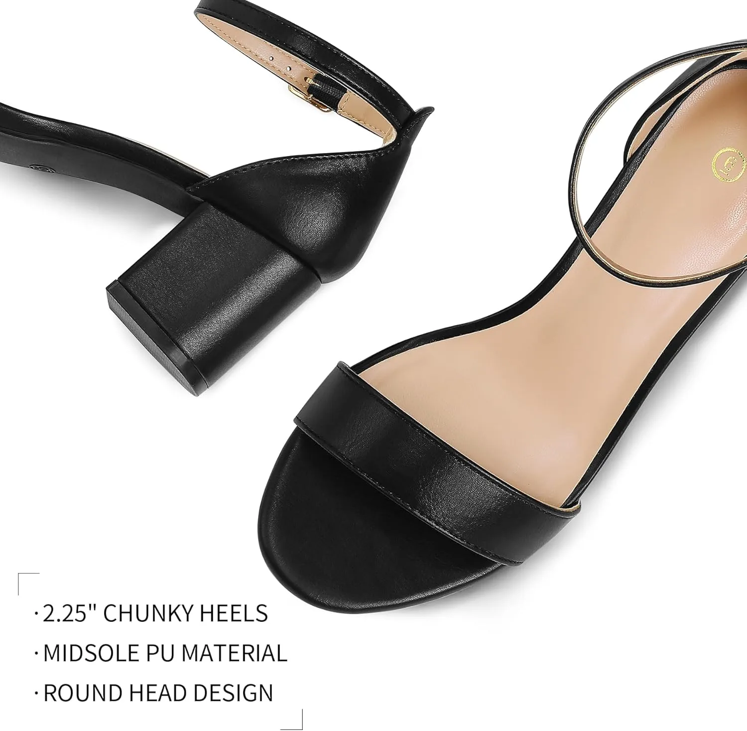 mysoft Women's Chunky Low Heels Open Toe Block Heeled Dress Ankle Strap Pump Wedding Sandals