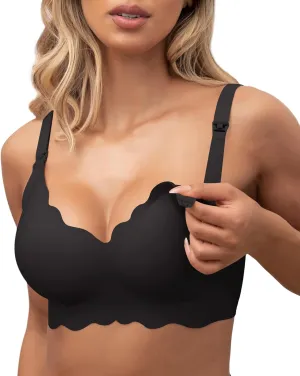 Nursing Bras for Breastfeeding Wavy Seamless Comfort Maternity Bralette Wireless Pregnancy Sleep Bra with Support