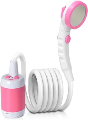 Outdoor Camping Shower Portable Electric Shower Pump IPX7 Waterproof & 5000mAh Rechargeable Battery Powered for Camping Hiking Backpacking Travel Beach Pet Watering