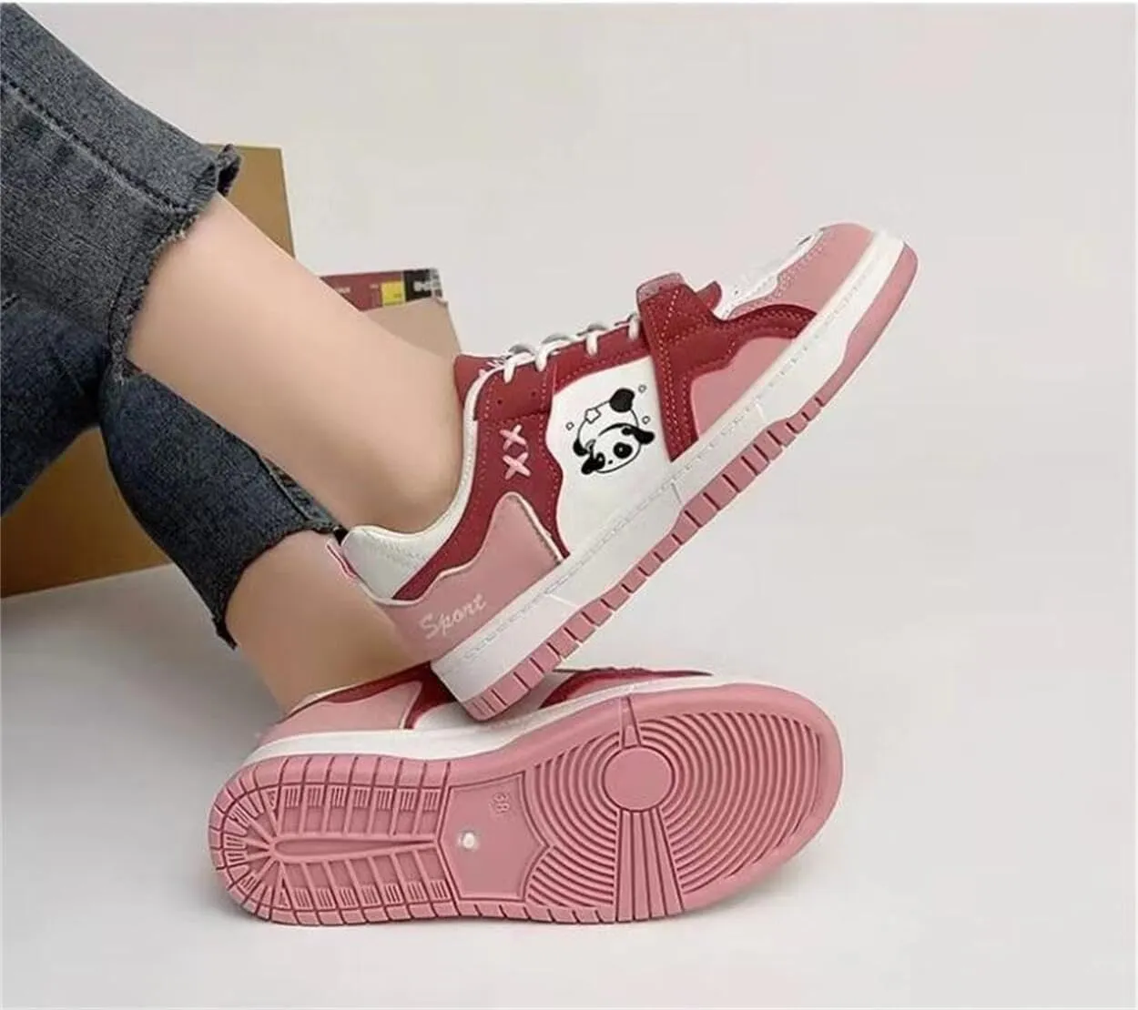 Panda Shoes Sneakers for Women Running Shoes Non Slip On Casual Walking Shoes Fashion Lightweight Sneaker for Work Travel