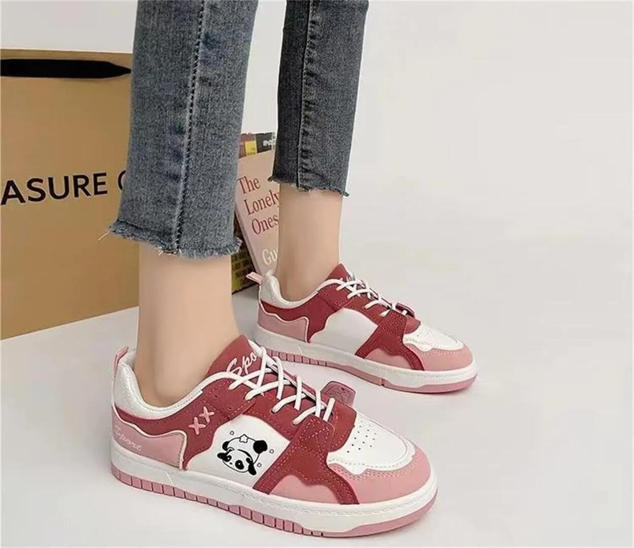 Panda Shoes Sneakers for Women Running Shoes Non Slip On Casual Walking Shoes Fashion Lightweight Sneaker for Work Travel